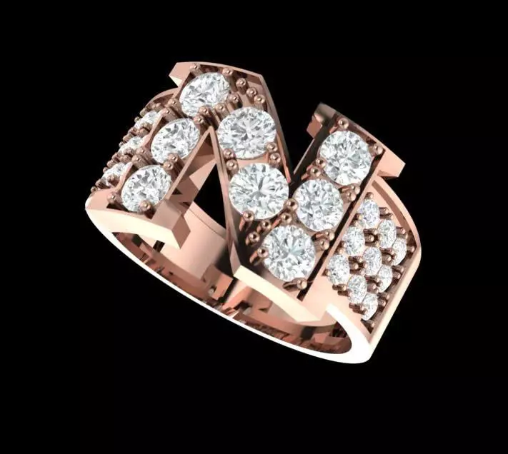 The N Ring  a refined symbol of individuality 3D print model_6