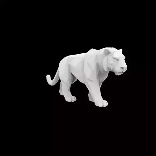 Abstract Tiger with Geometric Patterns 3D Print Model