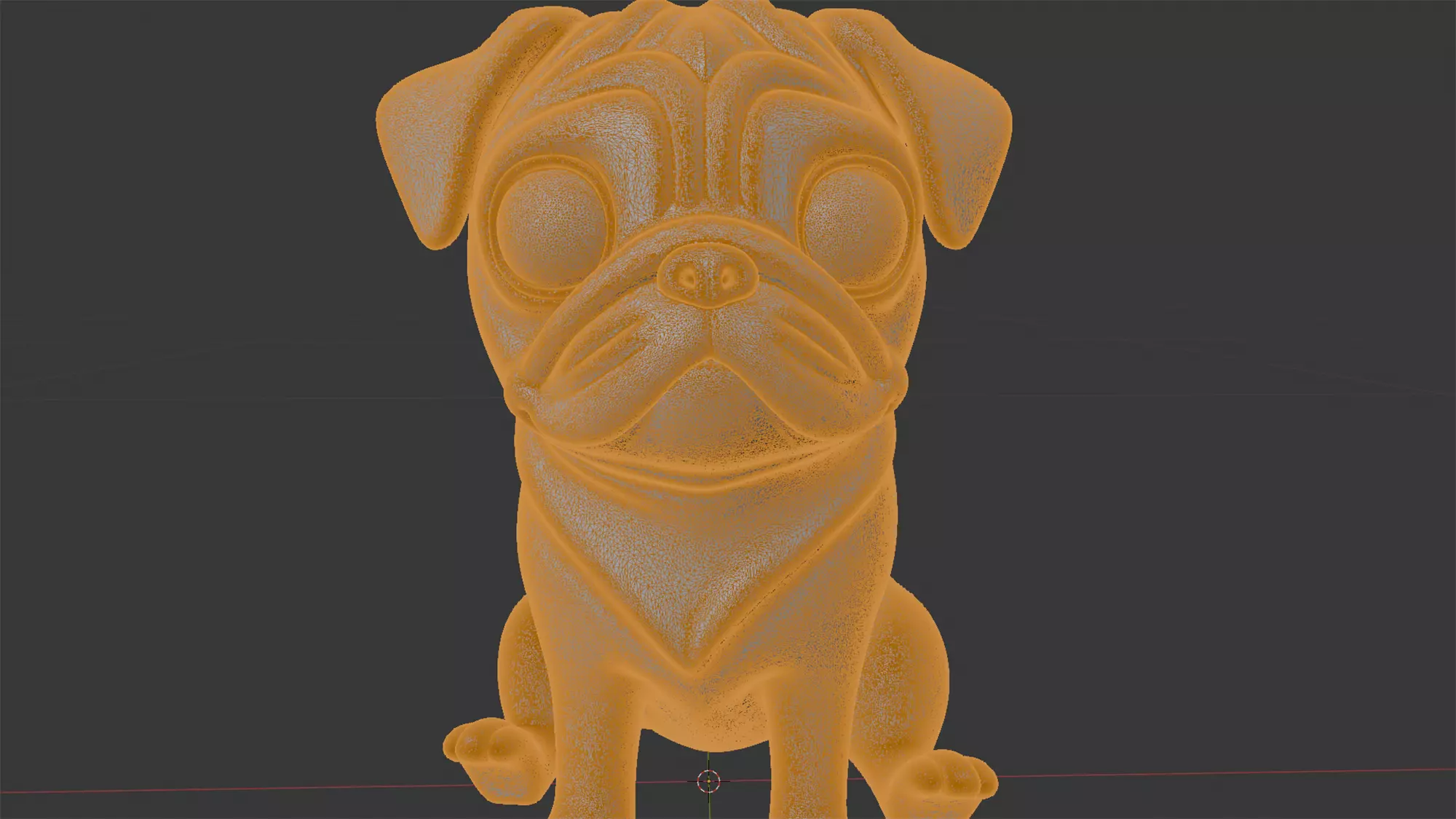 Cute Sitting Pug 3D Print Model 3D print model_7