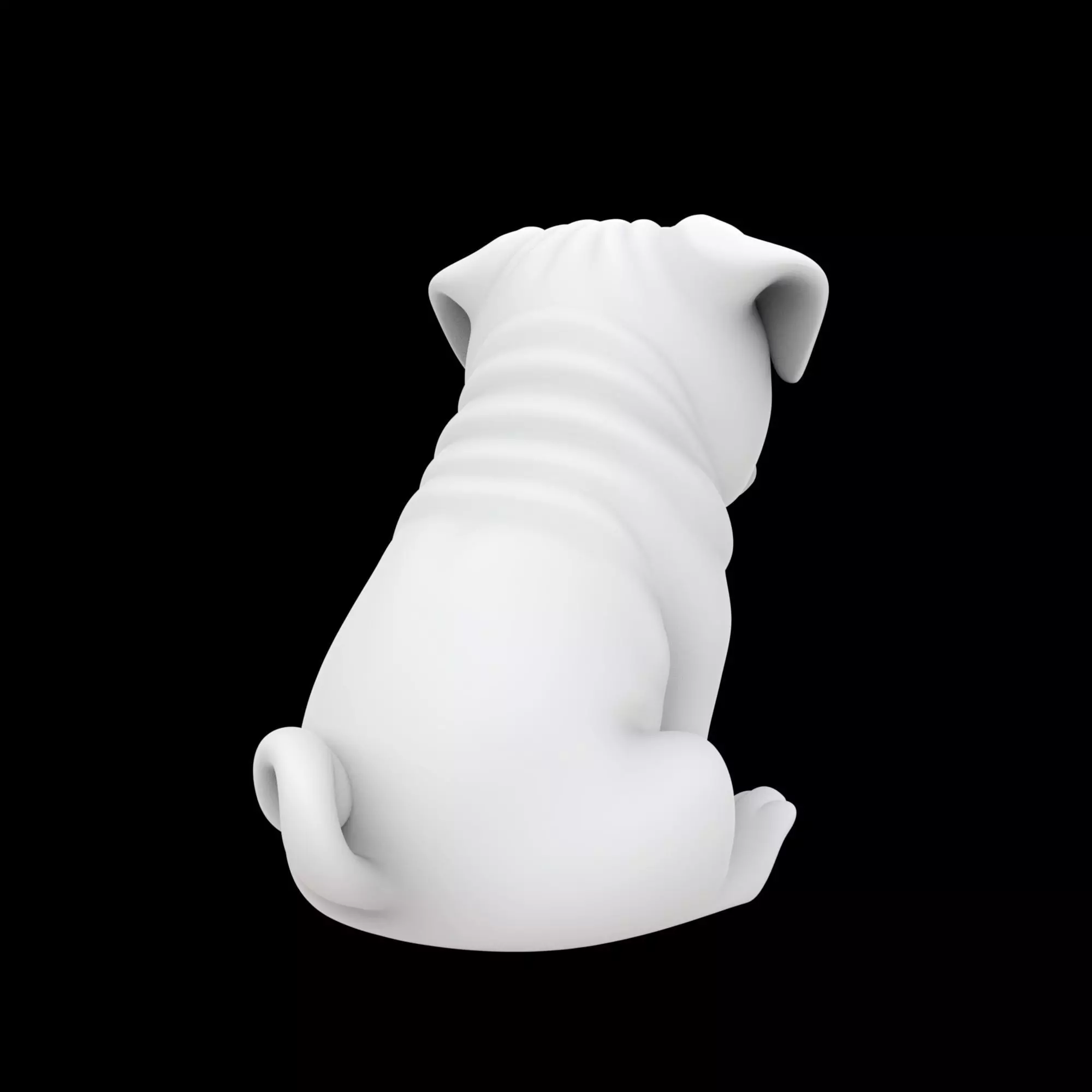 Cute Sitting Pug 3D Print Model 3D print model_4