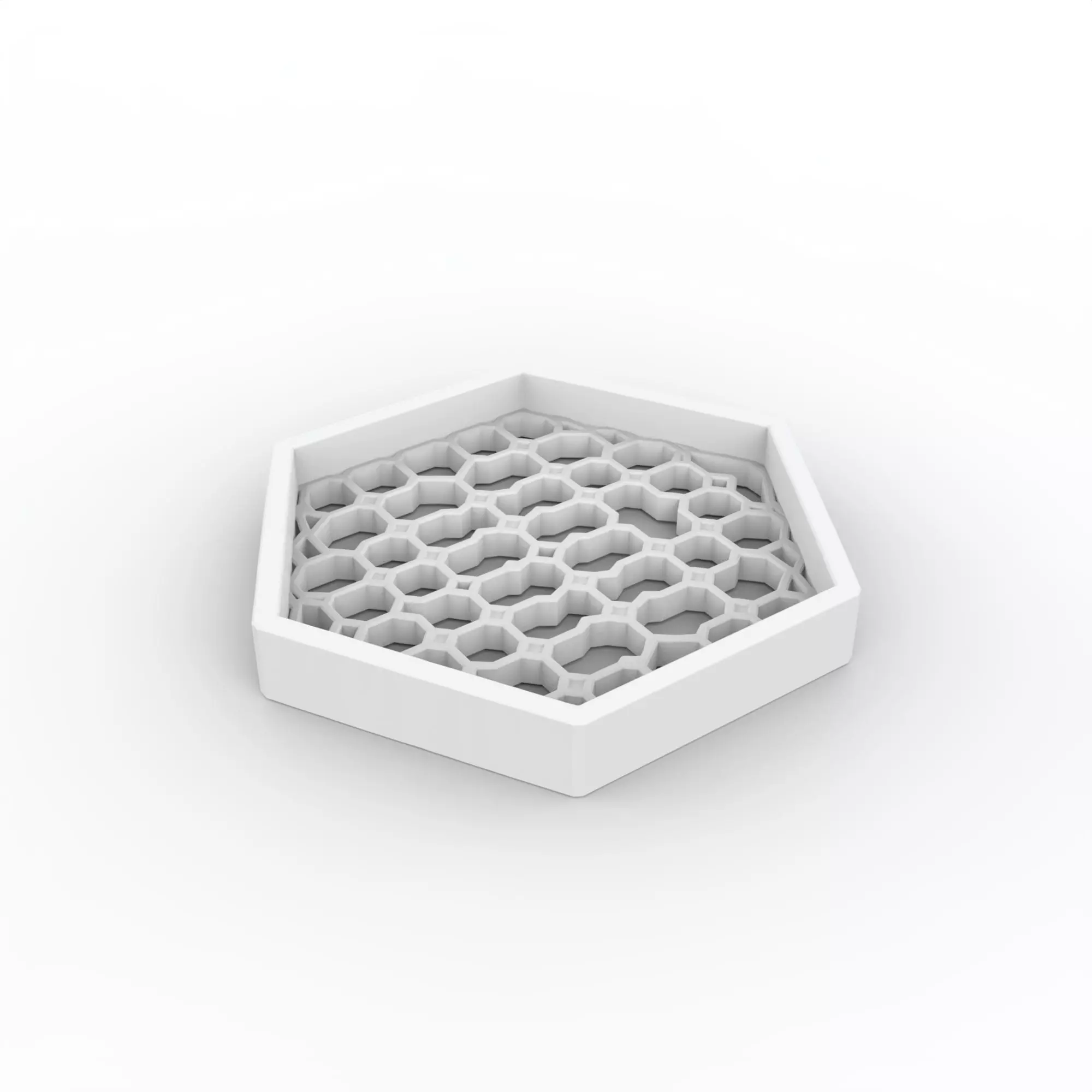 Hexagon Honeycomb Tray 3D Print Model 3D print model_0