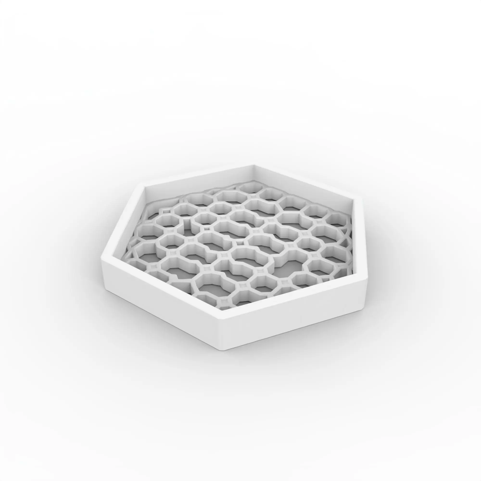 Hexagon Honeycomb Tray 3D Print Model 3D print model_1