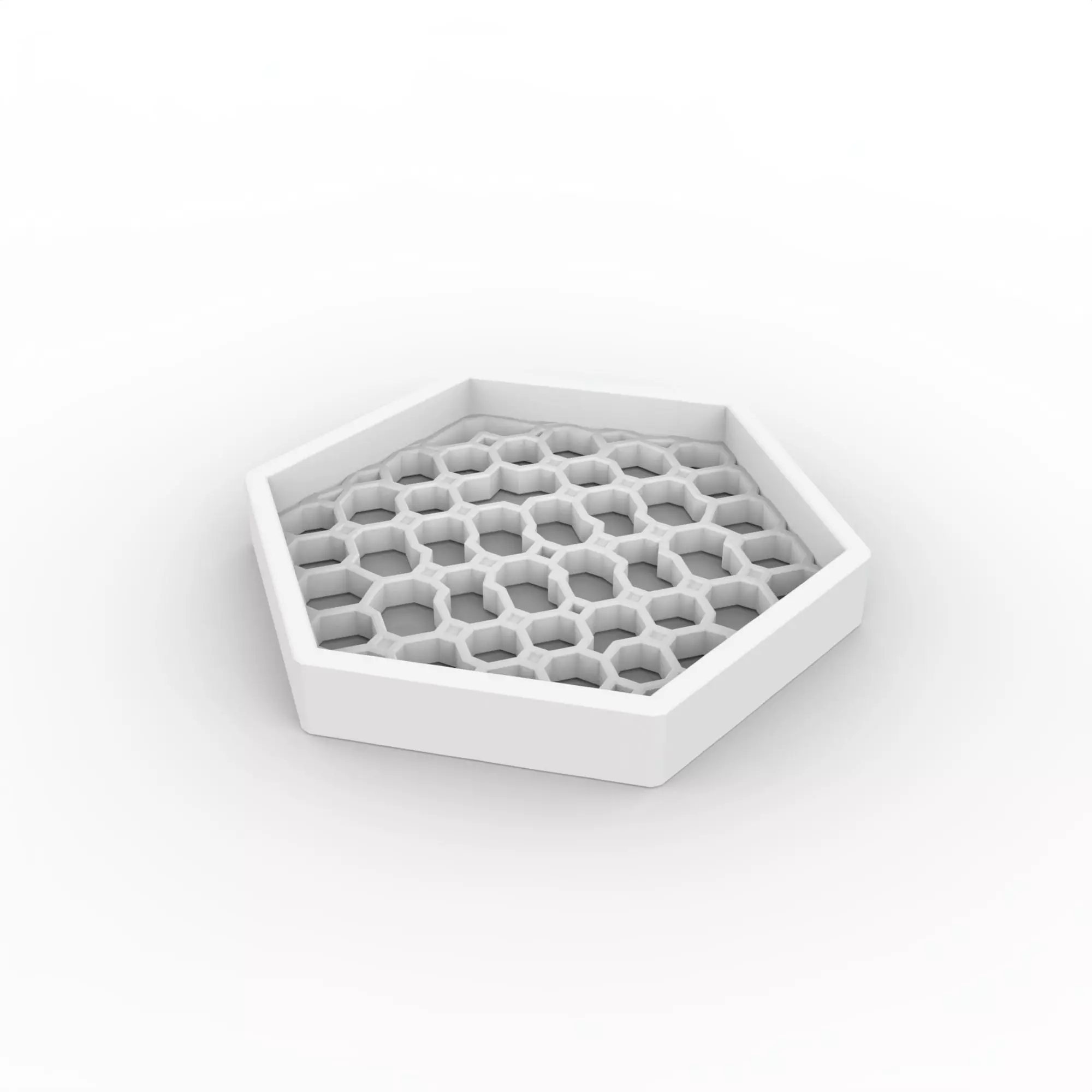 Hexagon Honeycomb Tray 3D Print Model 3D print model_4