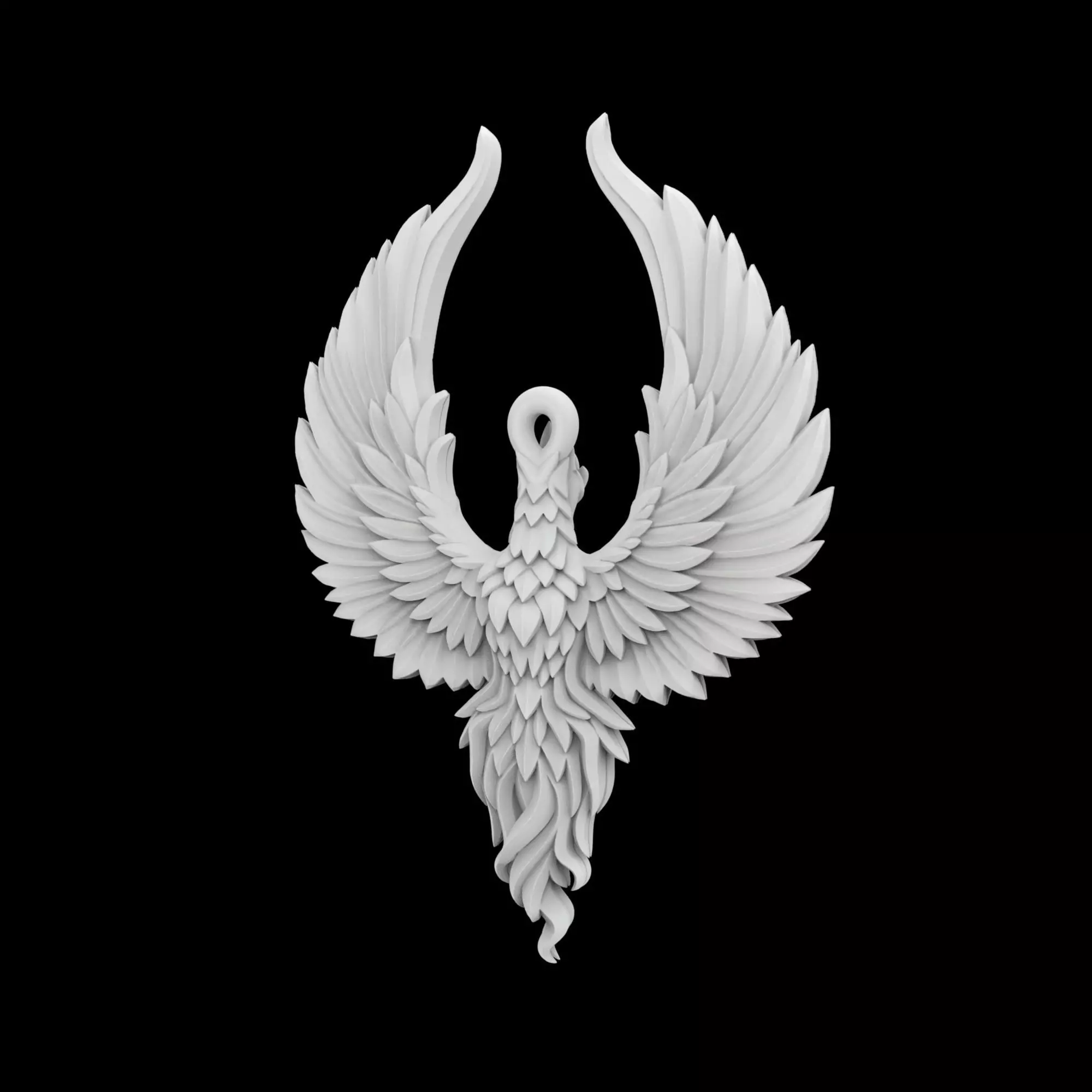 Phoenix Rising from Flames Jewelry 3D Print Model 3D print model_4