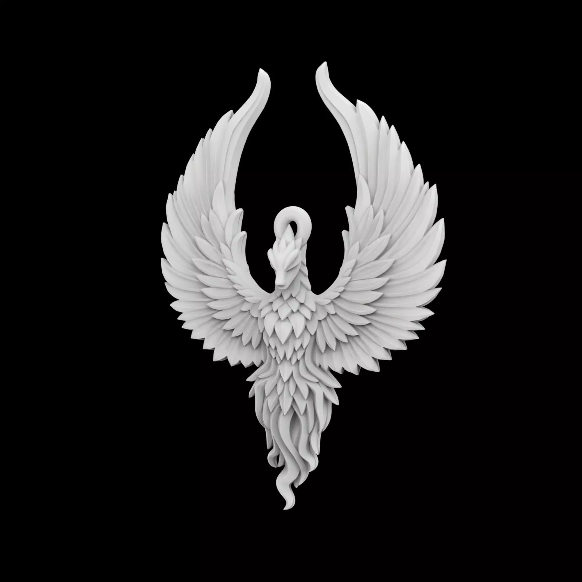 Phoenix Rising from Flames Jewelry 3D Print Model 3D print model_1