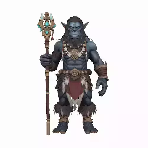 Epic Muscular Troll Berserker Warrior 3D Model in World