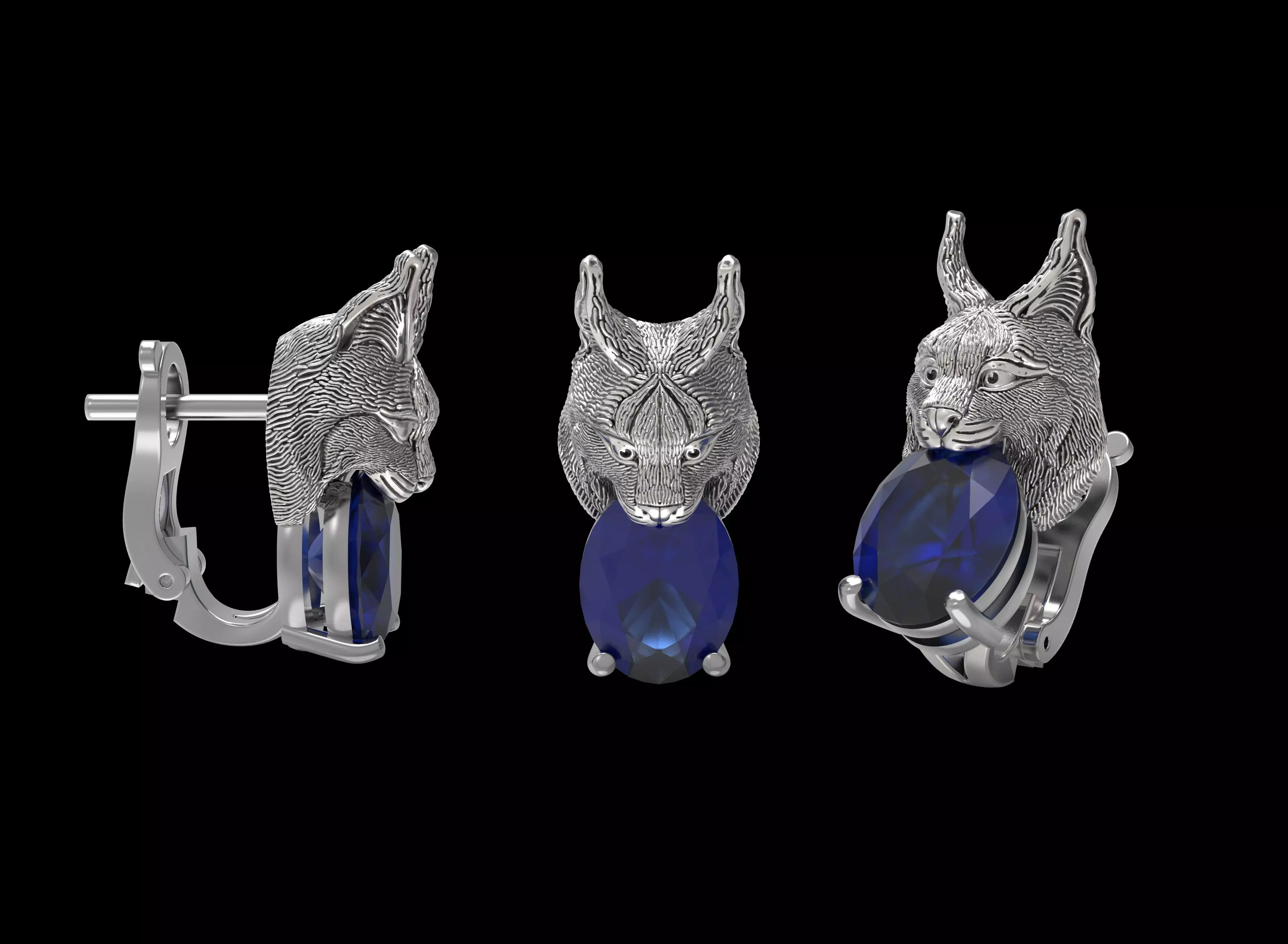 lynx earrings 3D print model