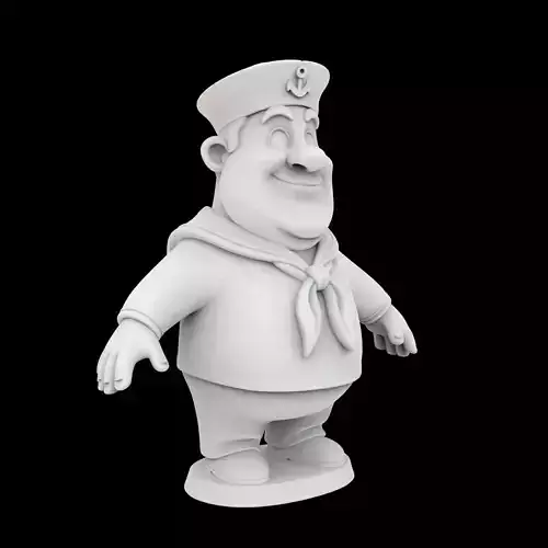 Sailor Cartoon Character 3D Print Model