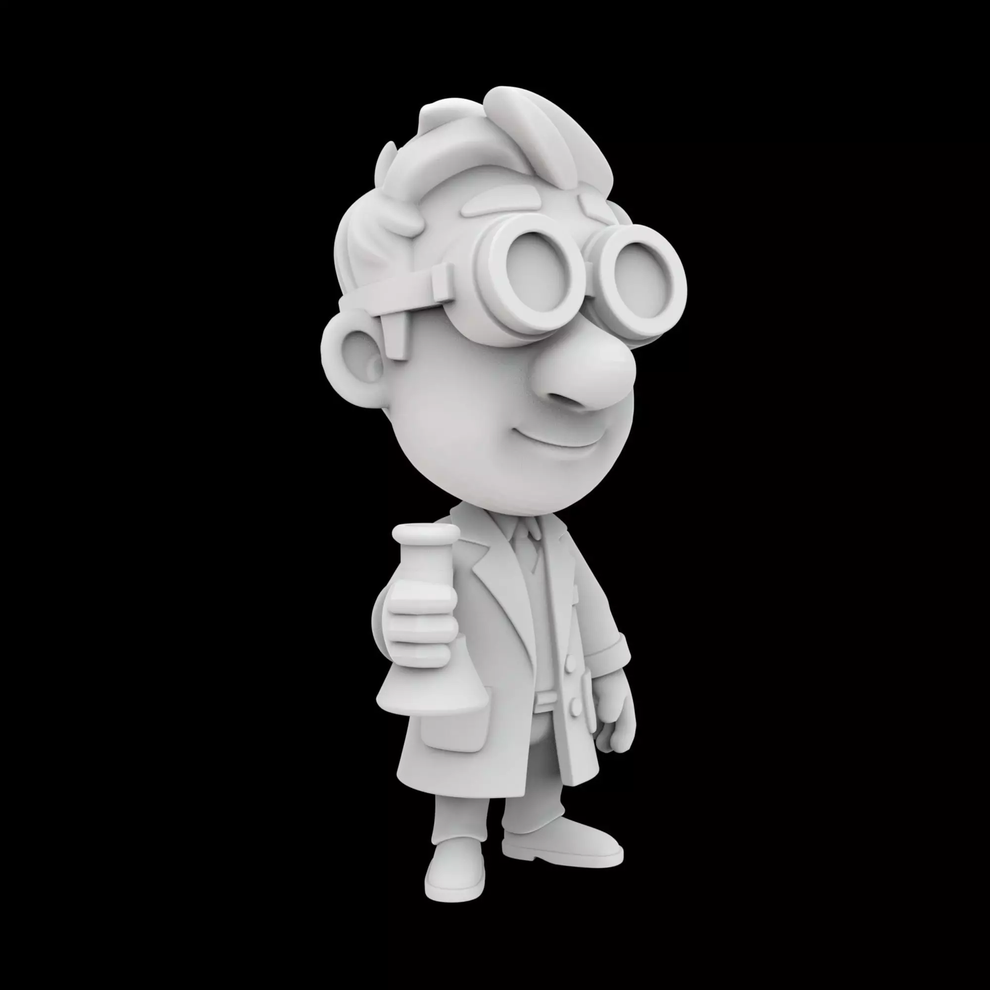 Scientist Cartoon Character 3D Print Model 3D print model