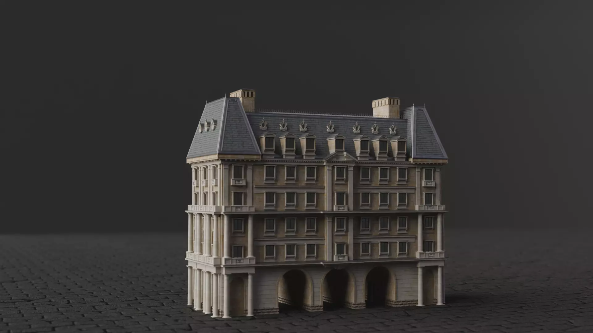 Classical European Building - House 20 3D model_0