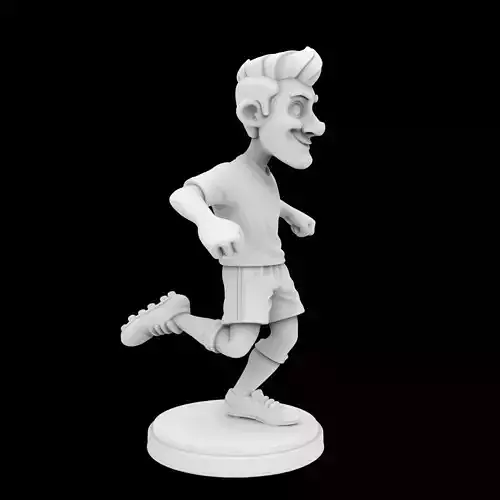 Soccer Player Cartoon Character 3D Print Model
