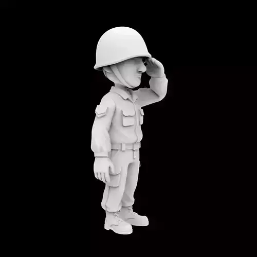 Soldier Cartoon Character 3D Print Model