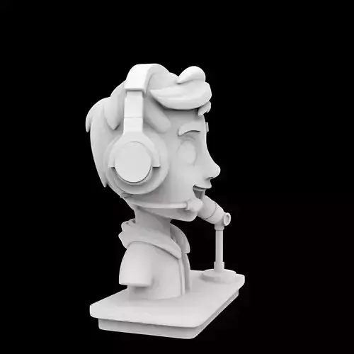 Streamer Cartoon Character 3D Print Model
