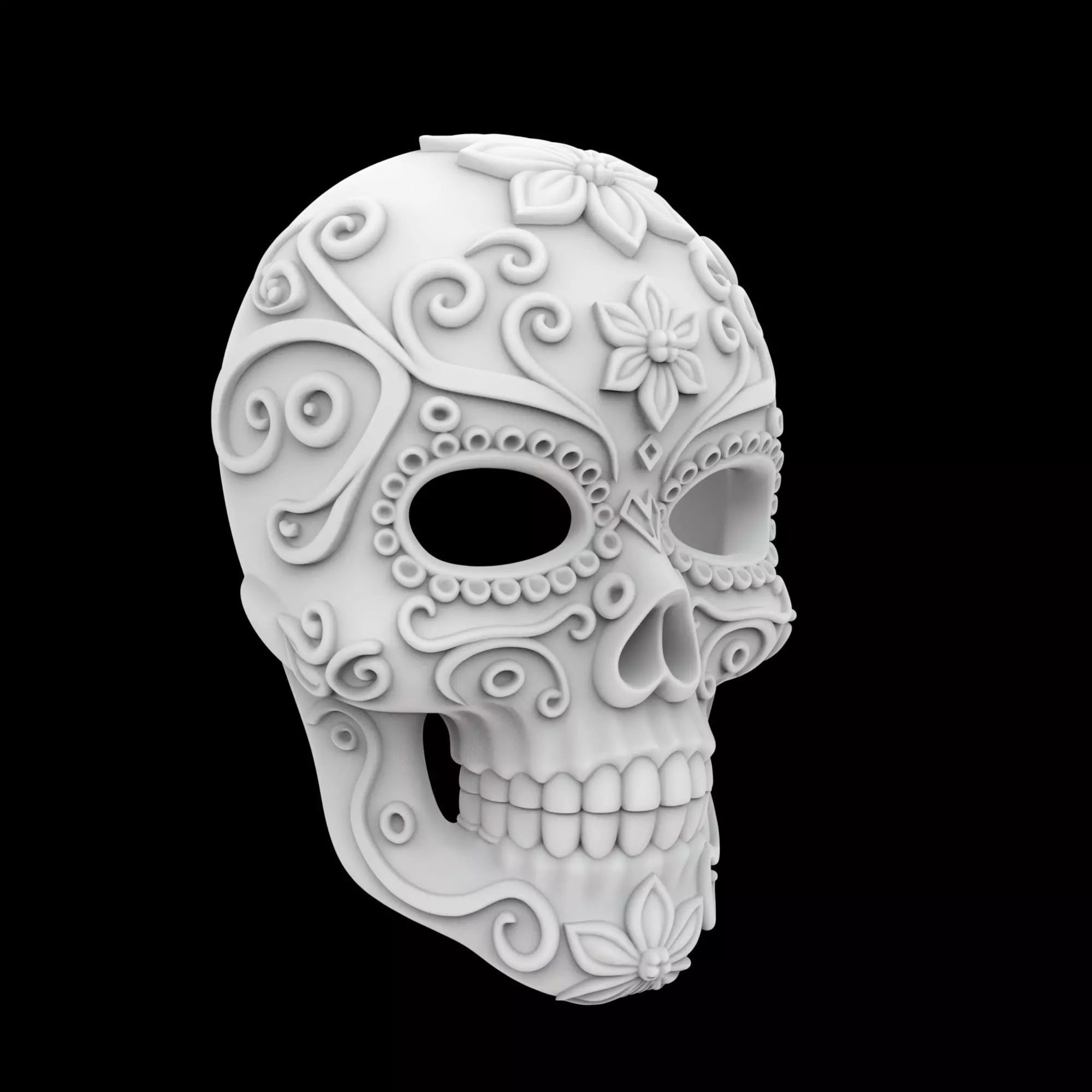 Sugar Skull Mask Dia De Muertos 3D Print Model 3D print model_6