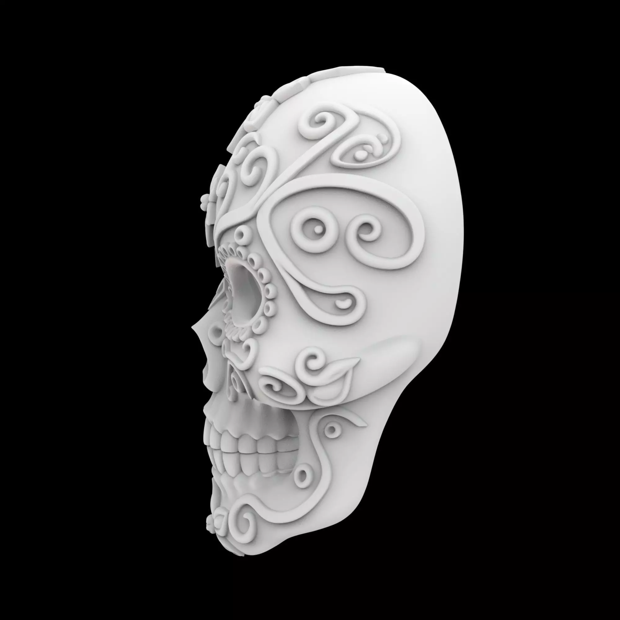 Sugar Skull Mask Dia De Muertos 3D Print Model 3D print model_2