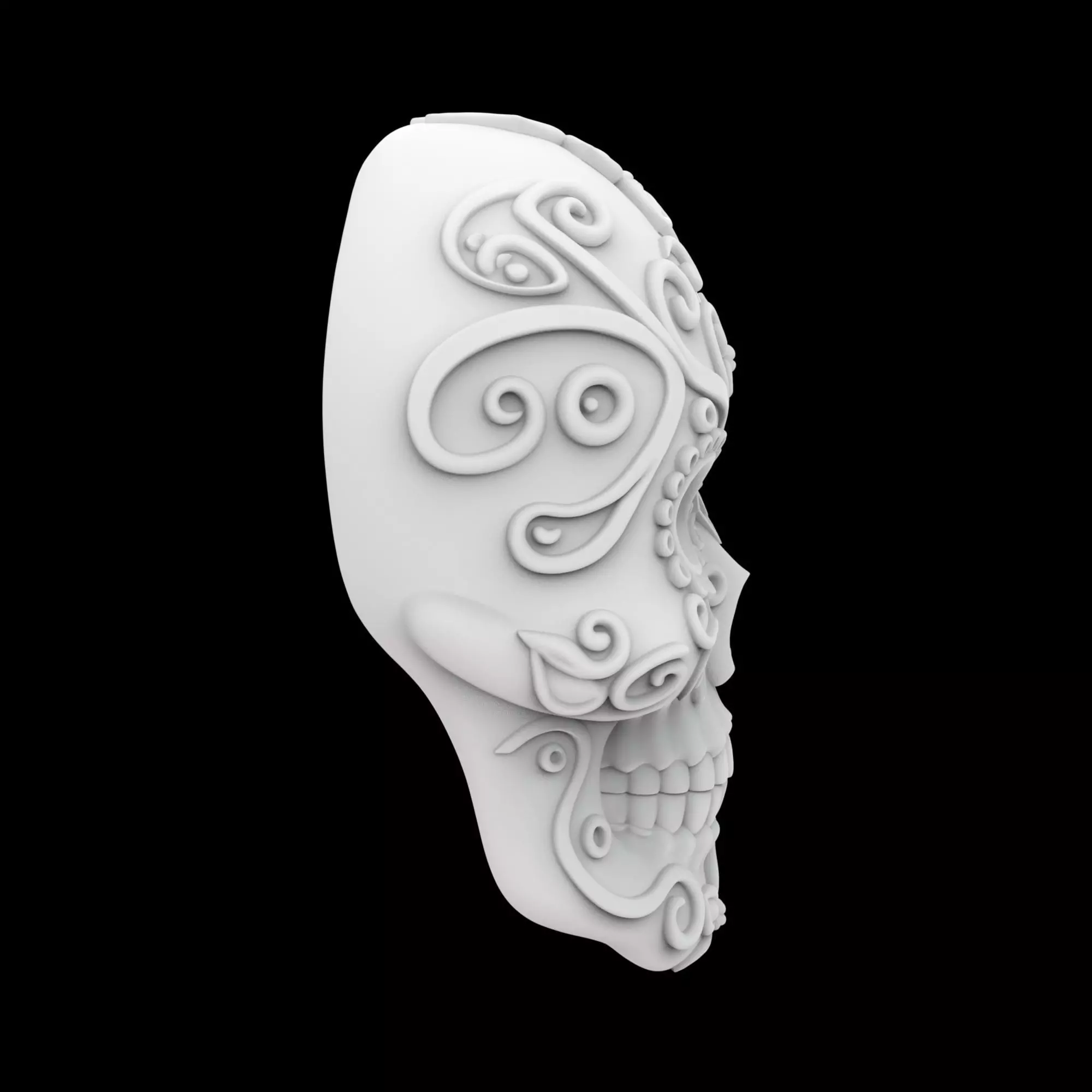 Sugar Skull Mask Dia De Muertos 3D Print Model 3D print model_5