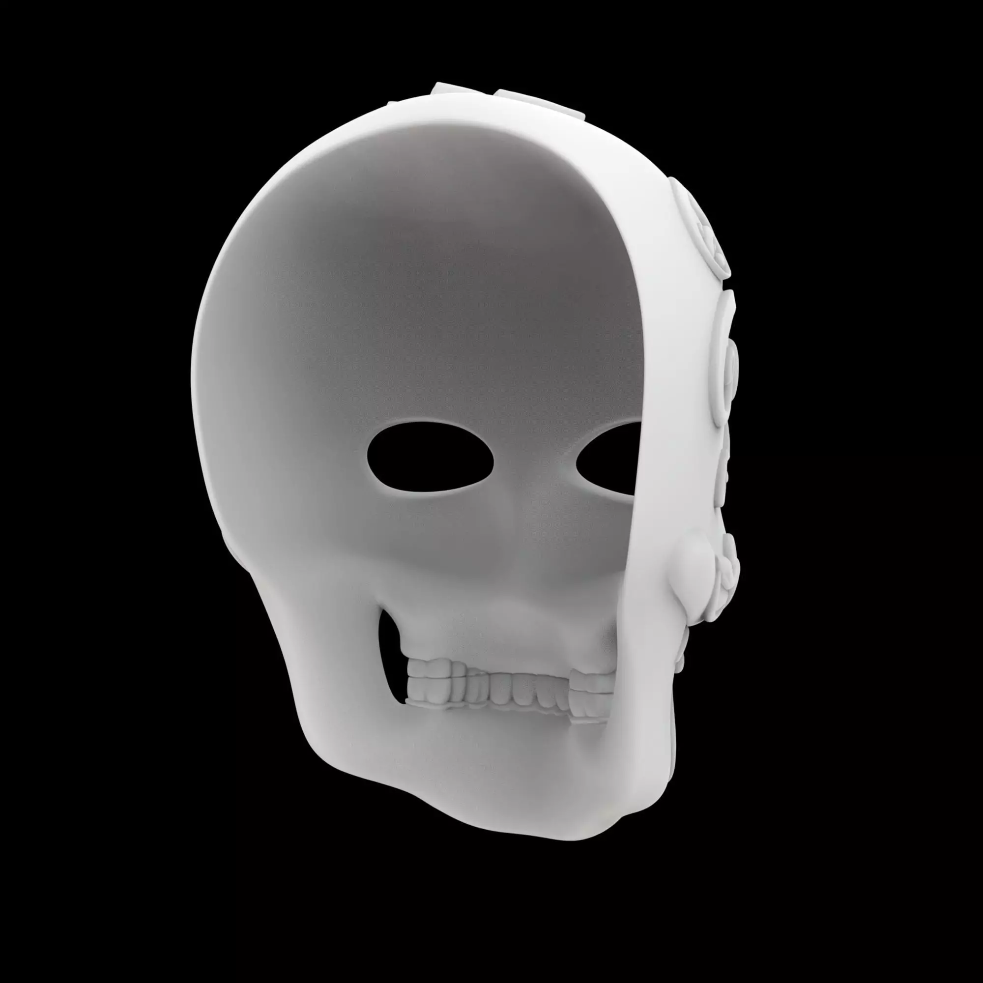 Sugar Skull Mask Dia De Muertos 3D Print Model 3D print model_4