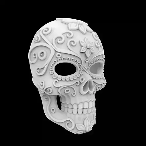Sugar Skull Mask Dia De Muertos 3D Print Model