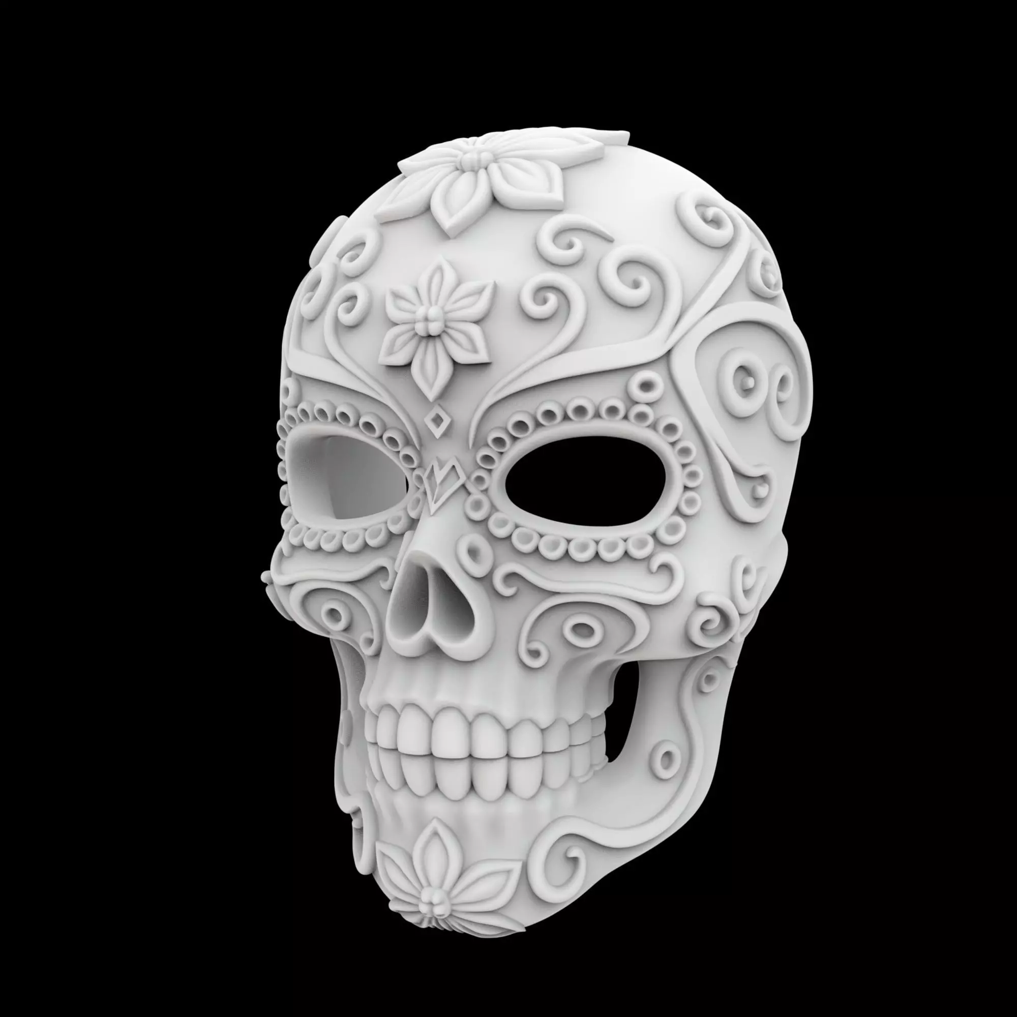 Sugar Skull Mask Dia De Muertos 3D Print Model 3D print model_1