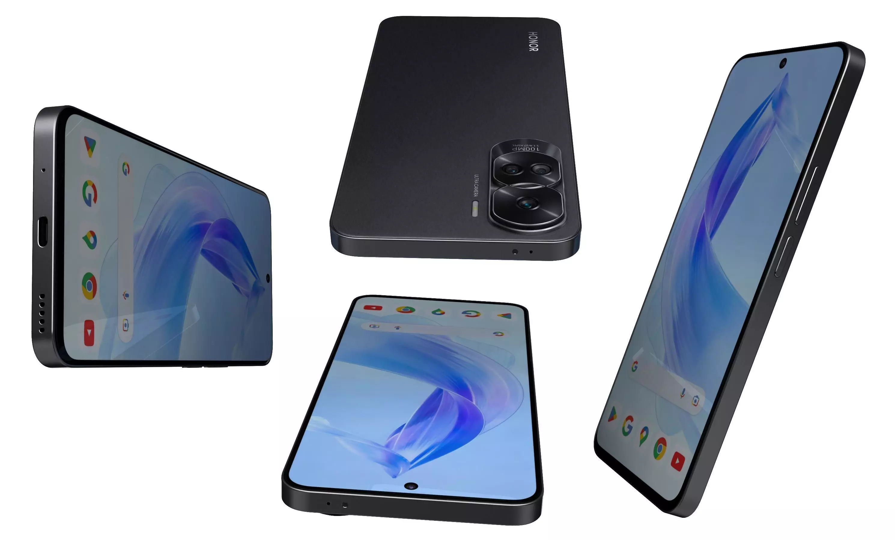 Honor 90 Lite Black High Poly  3D model_7