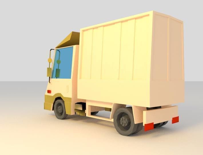 TRUK LOW POLY cartoon truck Low-poly 3D model_3