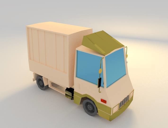 TRUK LOW POLY cartoon truck Low-poly 3D model_2
