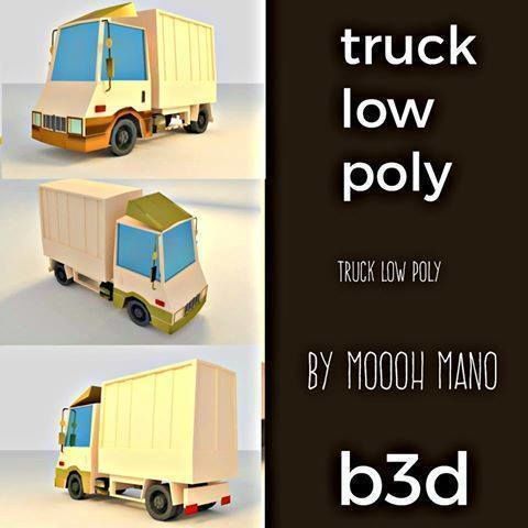 TRUK LOW POLY cartoon truck Low-poly 3D model