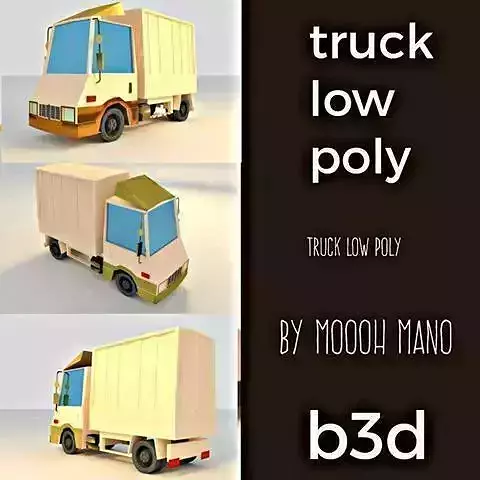TRUK LOW POLY cartoon truck Low-poly 3D model