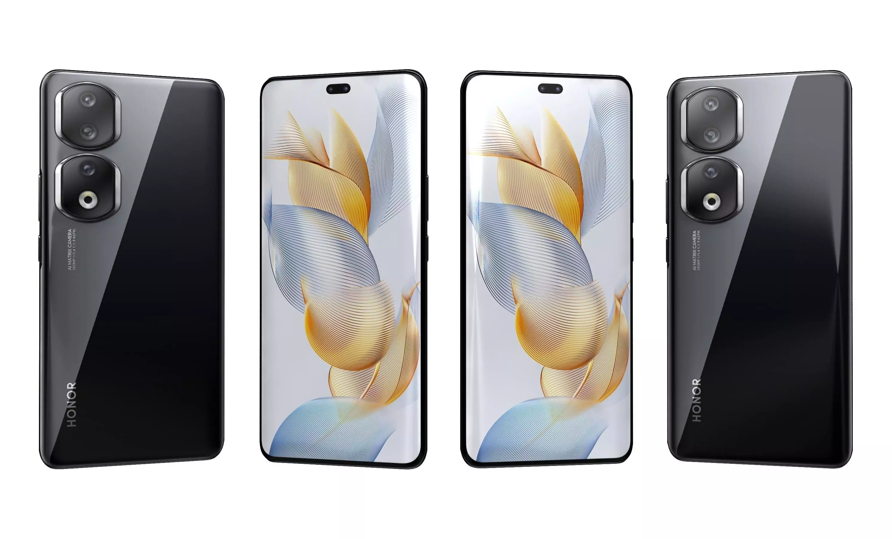 Honor 90 Pro All Colors High Poly 3D model_1