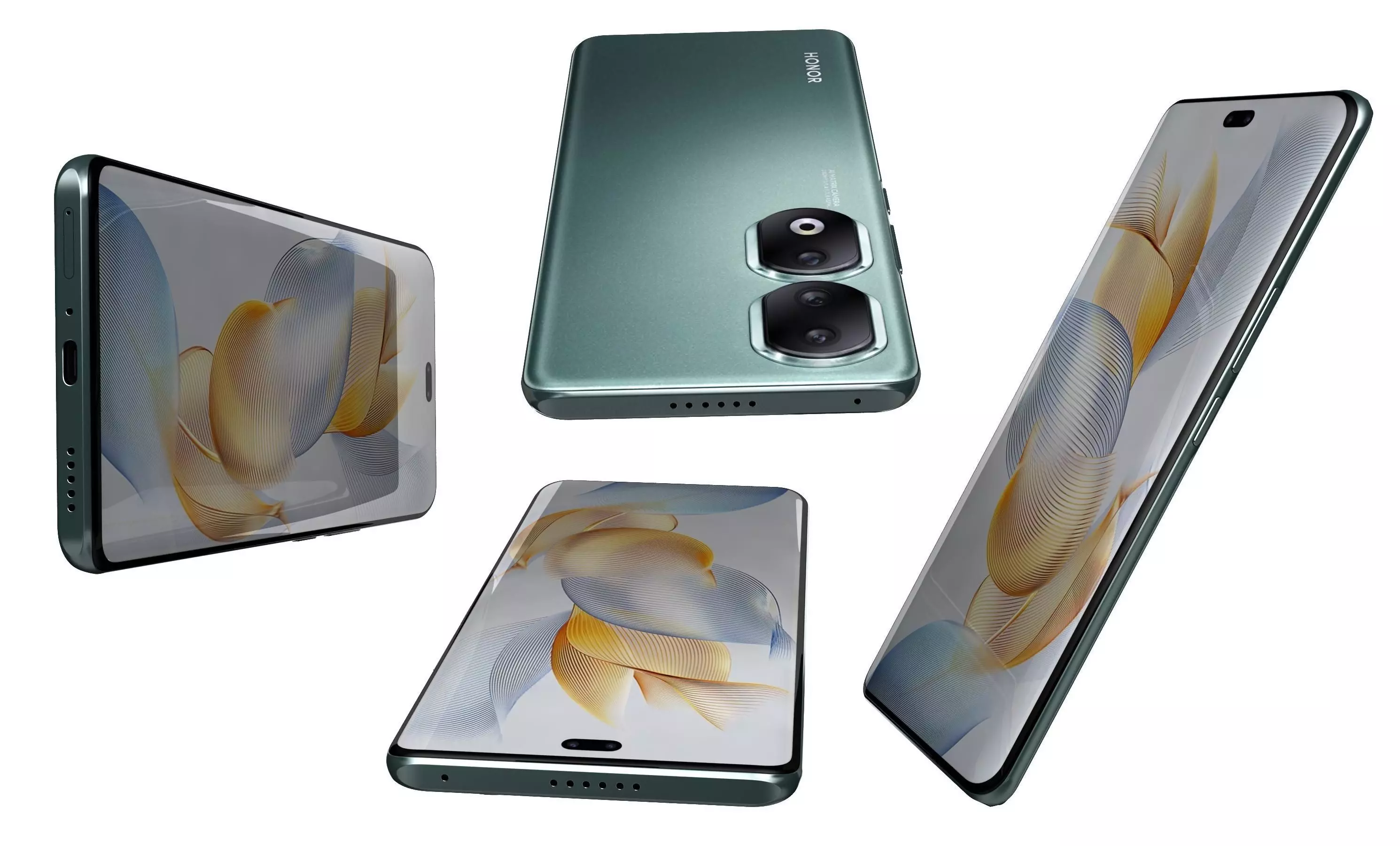 Honor 90 Pro Green High Poly 3D model_7