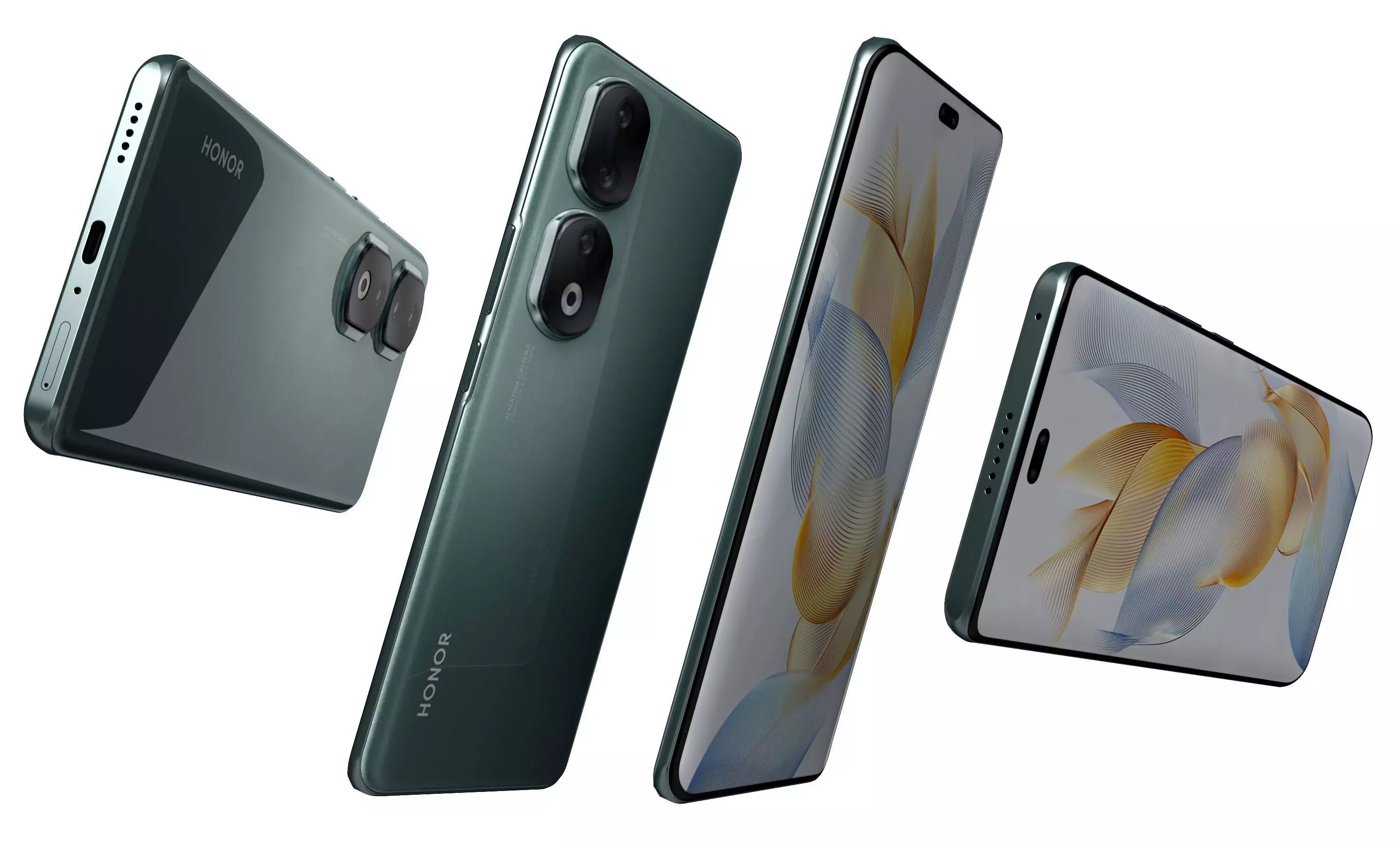 Honor 90 Pro Green High Poly 3D model_5