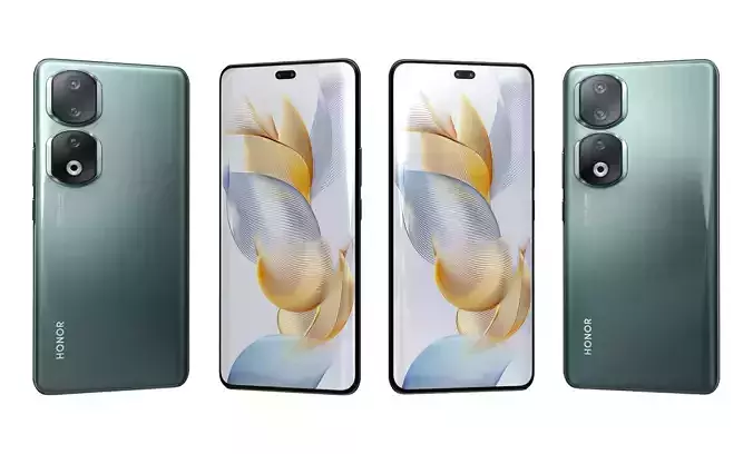 Honor 90 Pro Green High Poly 3D model Honor 90 Pro Green High Poly 3D model