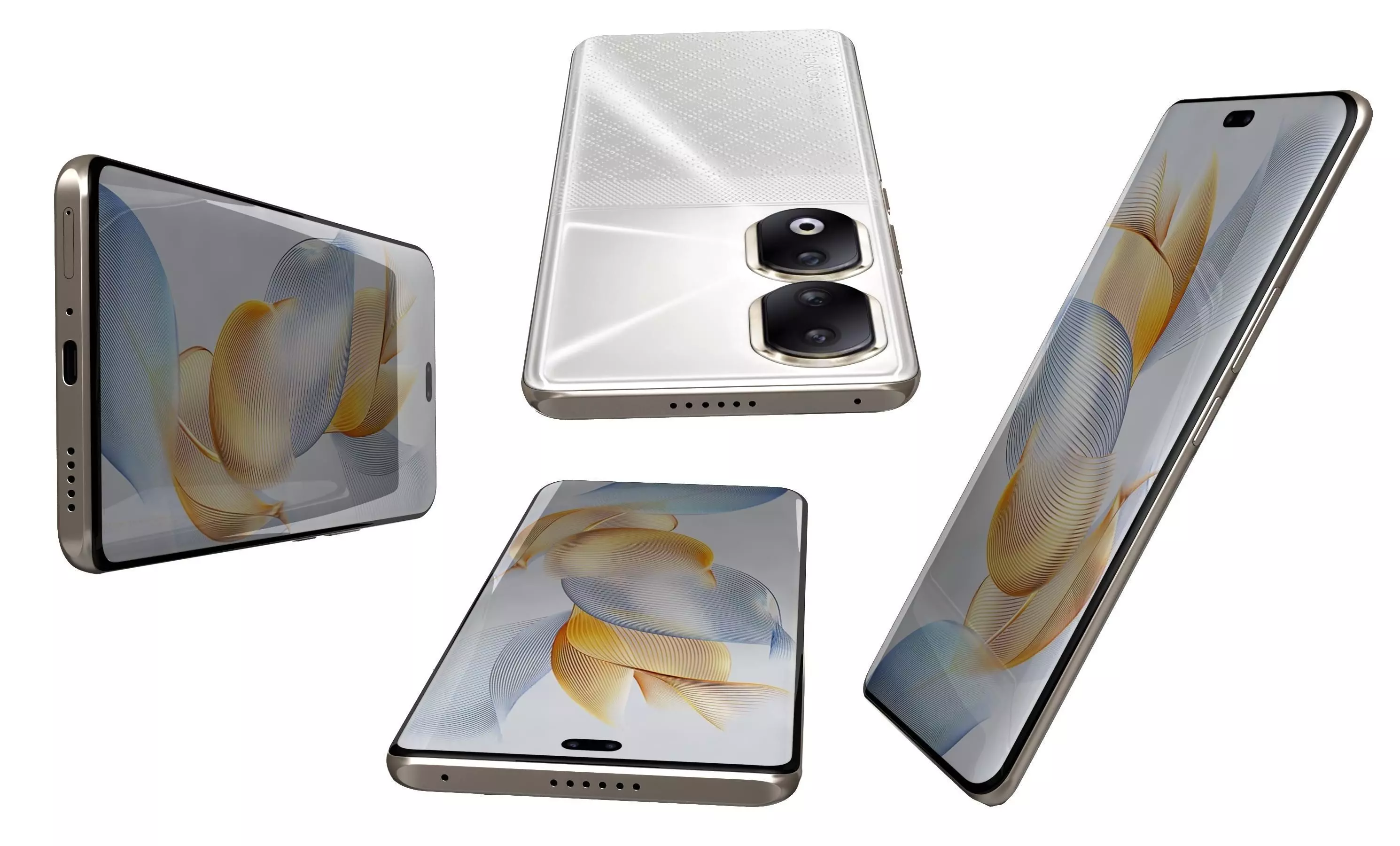 Honor 90 Pro White High Poly 3D model_7