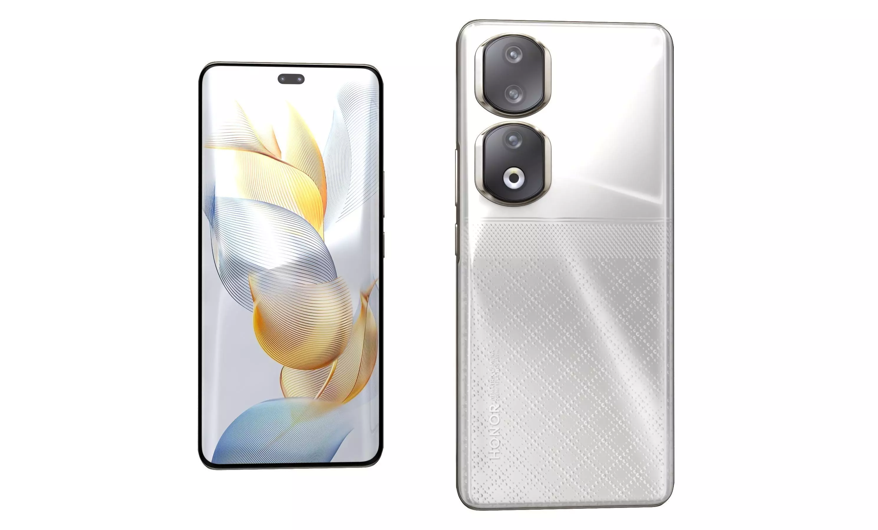 Honor 90 Pro White High Poly 3D model_1