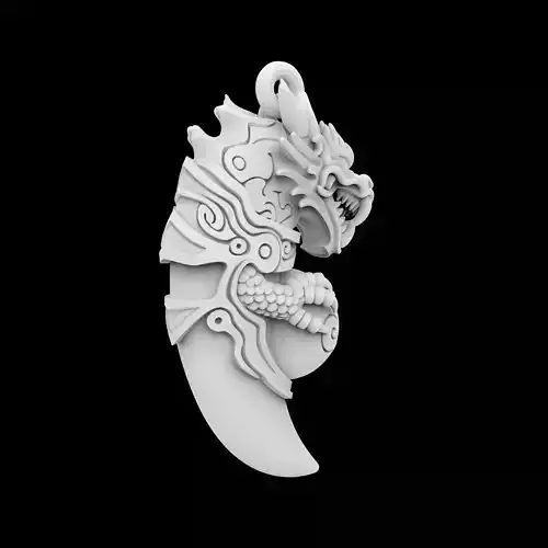 Tribal Dragon Fang Amulet 3D Print Model