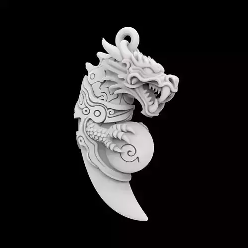 Tribal Dragon Fang Amulet 3D Print Model