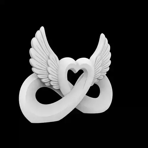Winged Heart Infinity Sculpture 3D Print Model