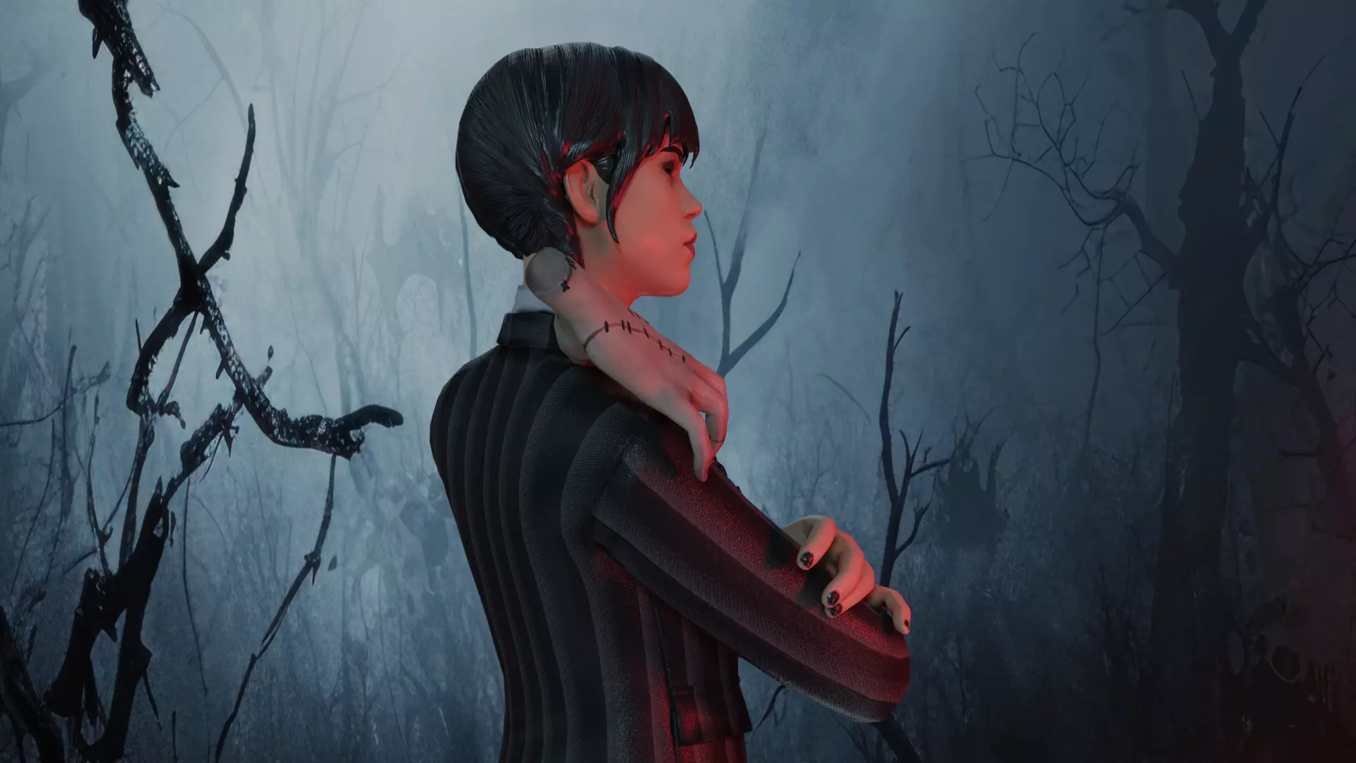 Wednesday Addams Low-poly 3D model_3