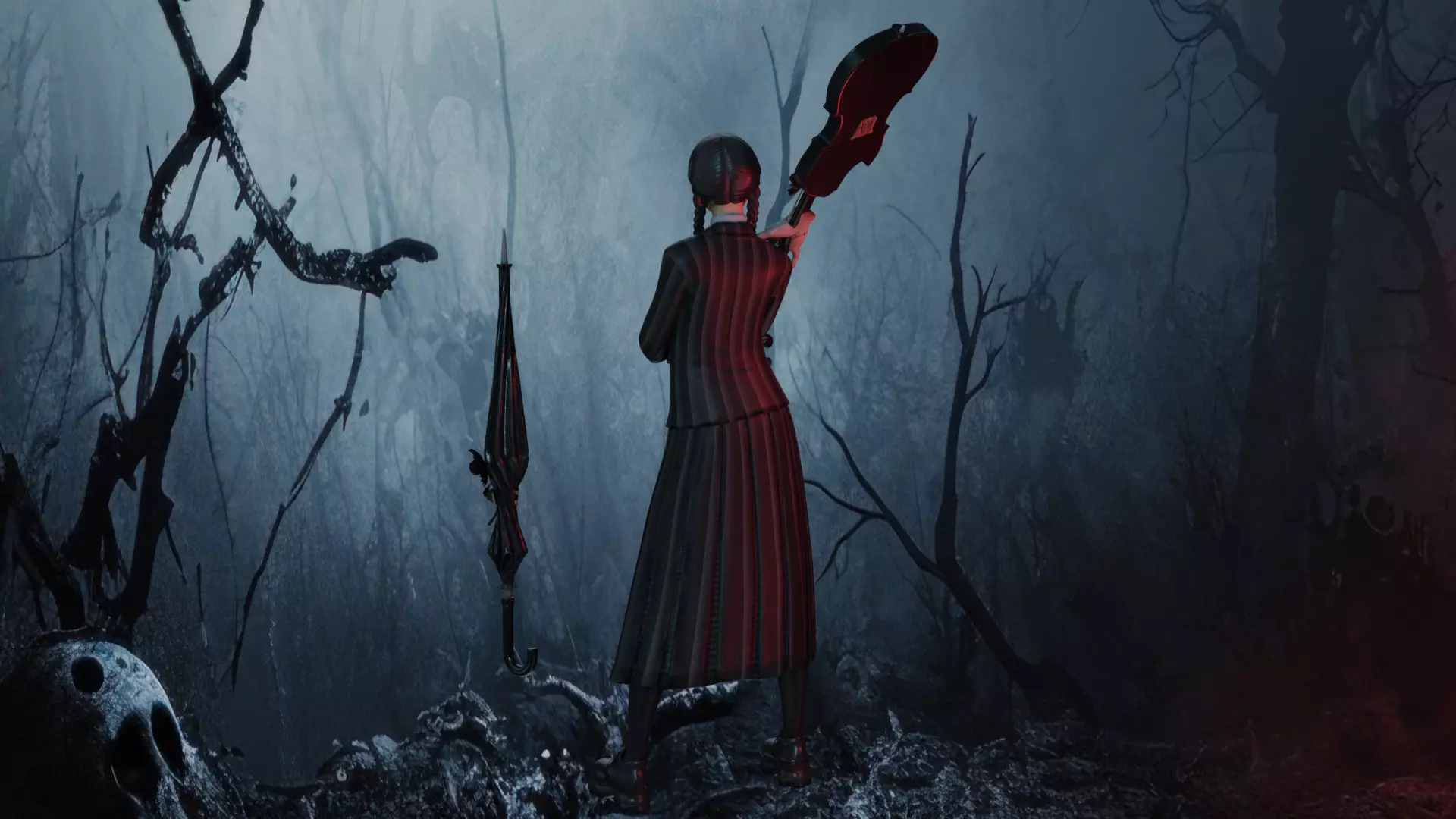 Wednesday Addams Low-poly 3D model_4