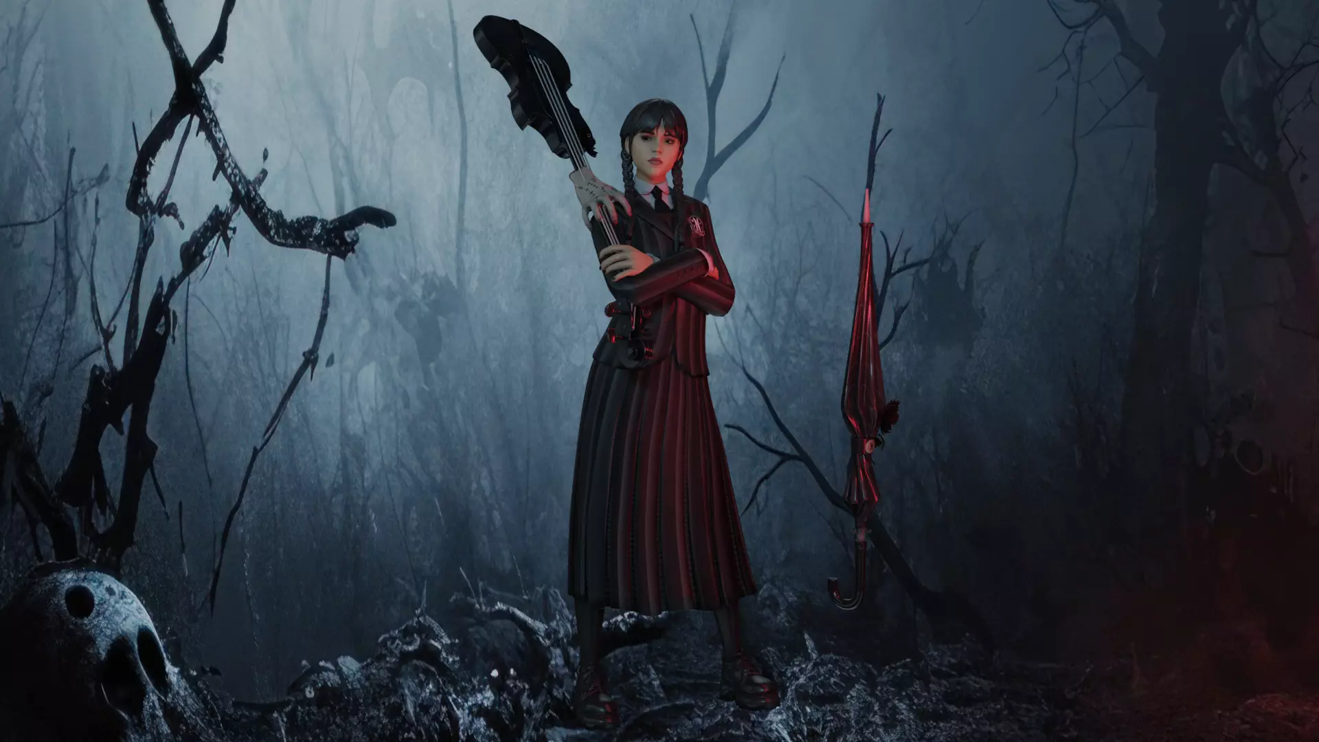 Wednesday Addams Low-poly 3D model_0