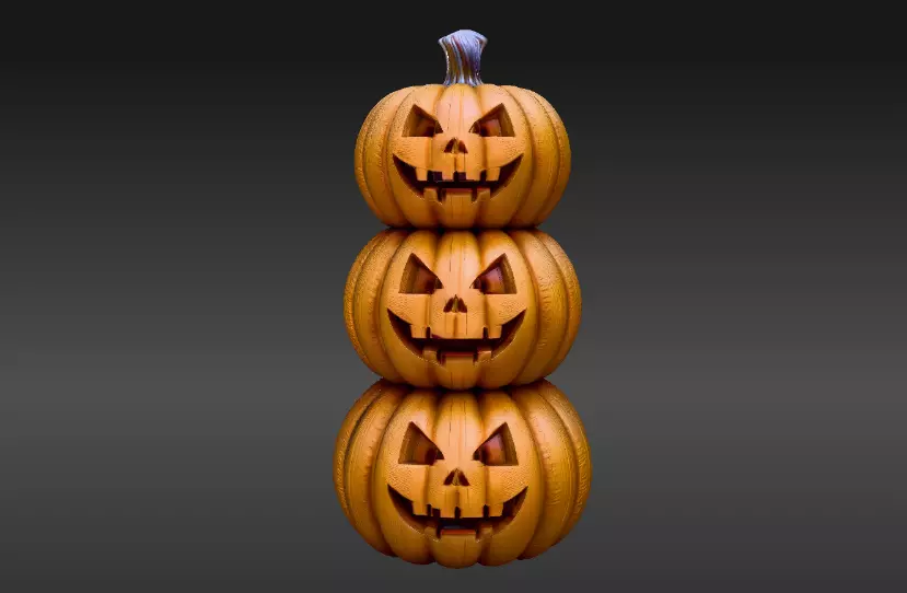 Tiered Pumpkin 3D Model Halloween Pumpkin Decor Print-Ready 3D print model_6