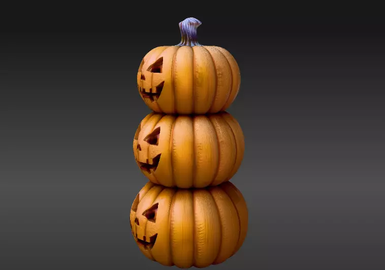 Tiered Pumpkin 3D Model Halloween Pumpkin Decor Print-Ready 3D print model_3