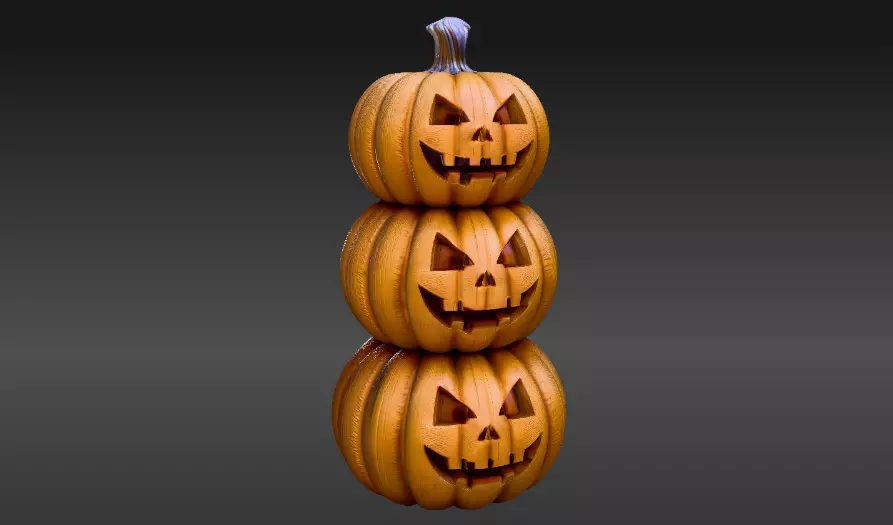 Tiered Pumpkin 3D Model Halloween Pumpkin Decor Print-Ready 3D print model_2
