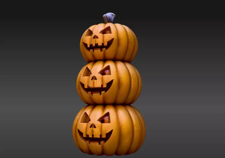 Tiered Pumpkin 3D Model Halloween Pumpkin Decor Print-Ready 3D print model_5