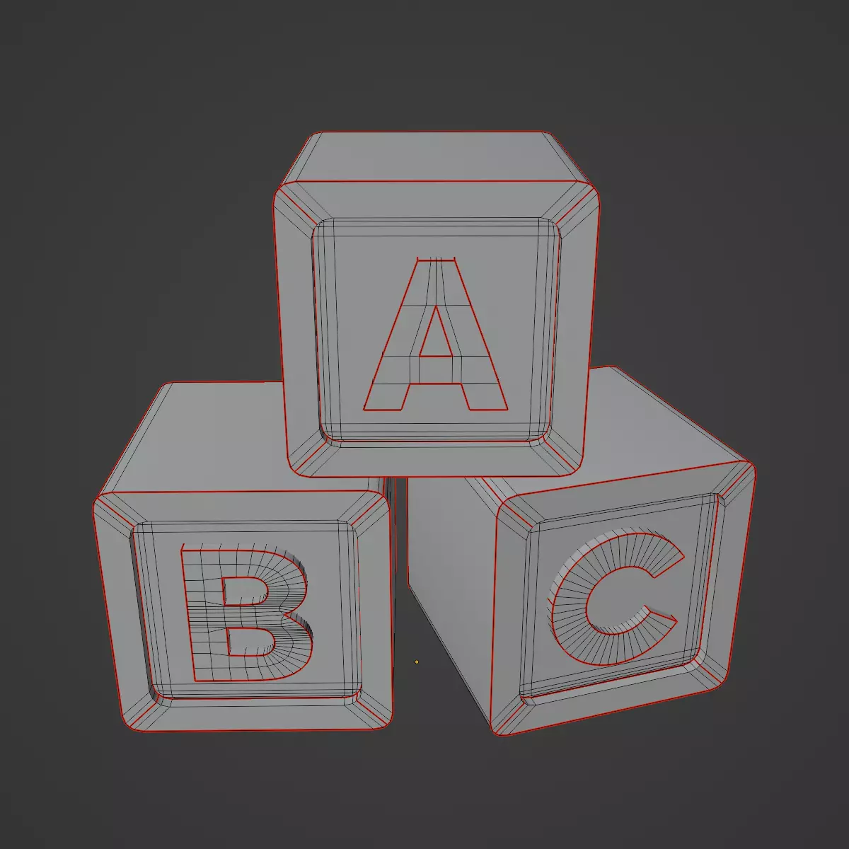 ABC Blocks Pack 3D Model Collection_31