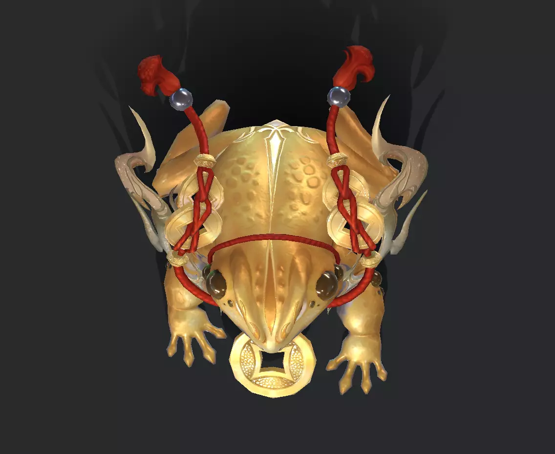 Golden Toad Lucky Low-poly 3D model_13