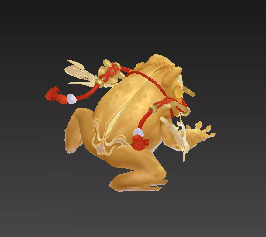 Golden Toad Lucky Low-poly 3D model_26