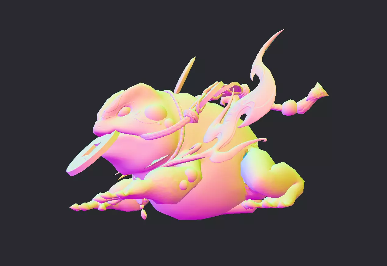 Golden Toad Lucky Low-poly 3D model_45