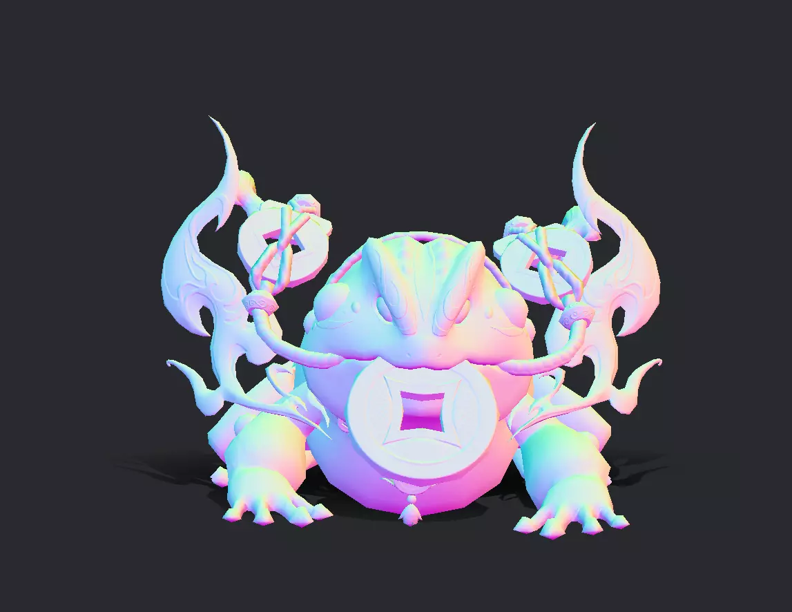 Golden Toad Lucky Low-poly 3D model_44