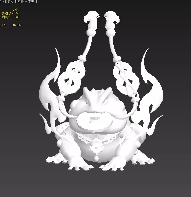 Golden Toad Lucky Low-poly 3D model_40
